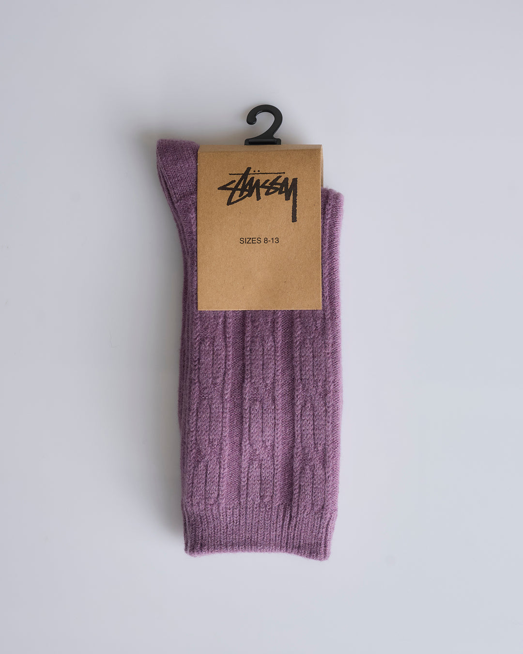 Stussy Cable Knit S Dress Sock Plum
