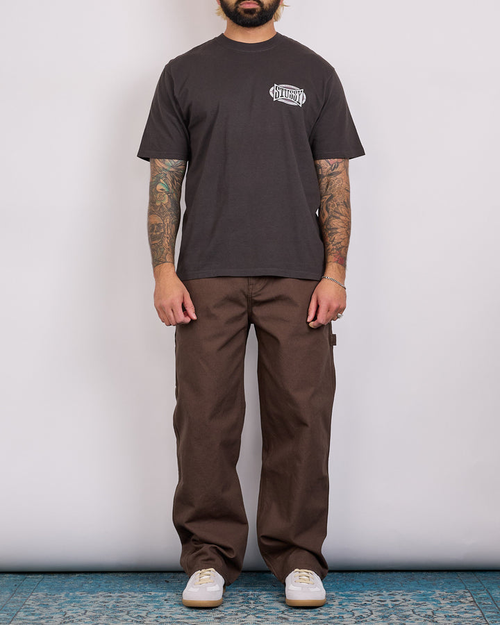 Stussy Champion Oval Pigment Dyed T-Shirt Faded Black