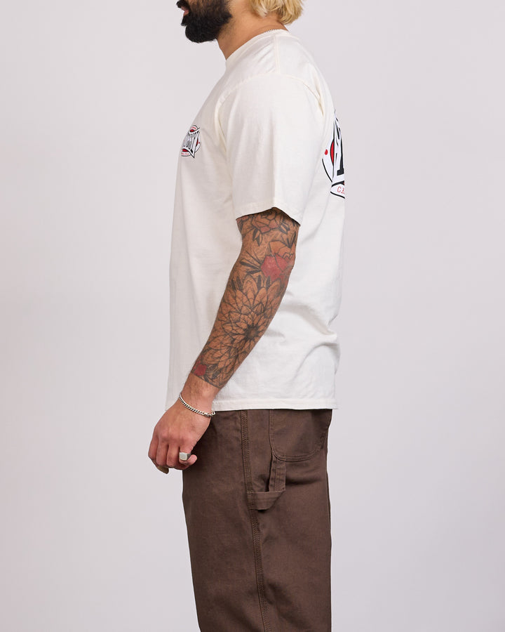 Stussy Champion Oval Pigment Dyed T-Shirt Natural