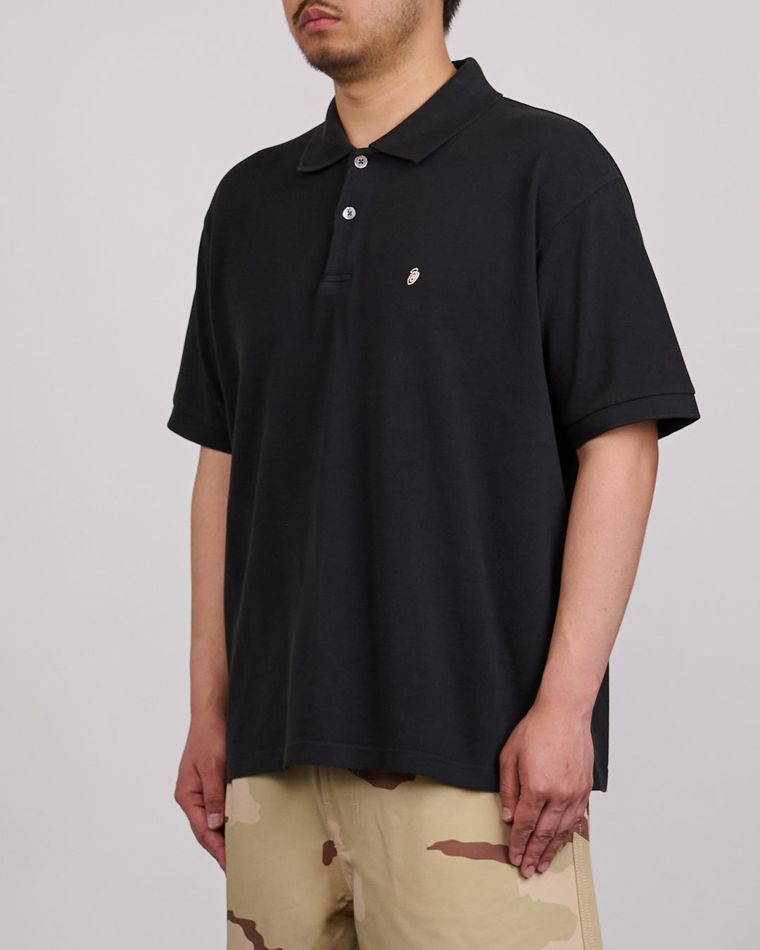 Stussy Classic Pique Polo Shirt Black