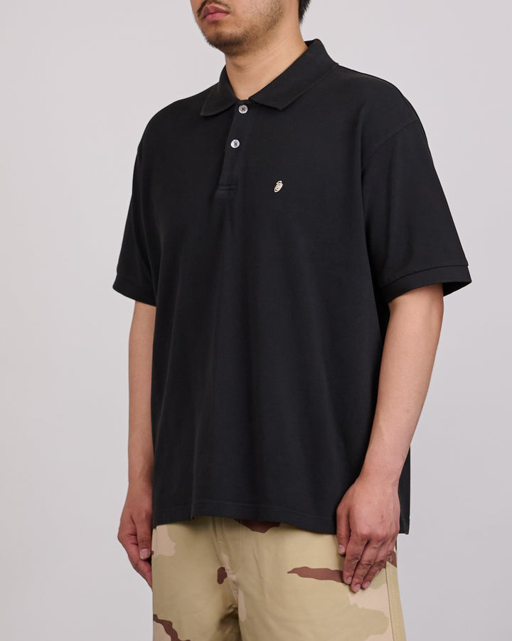 Stussy Classic Pique Polo Shirt Black