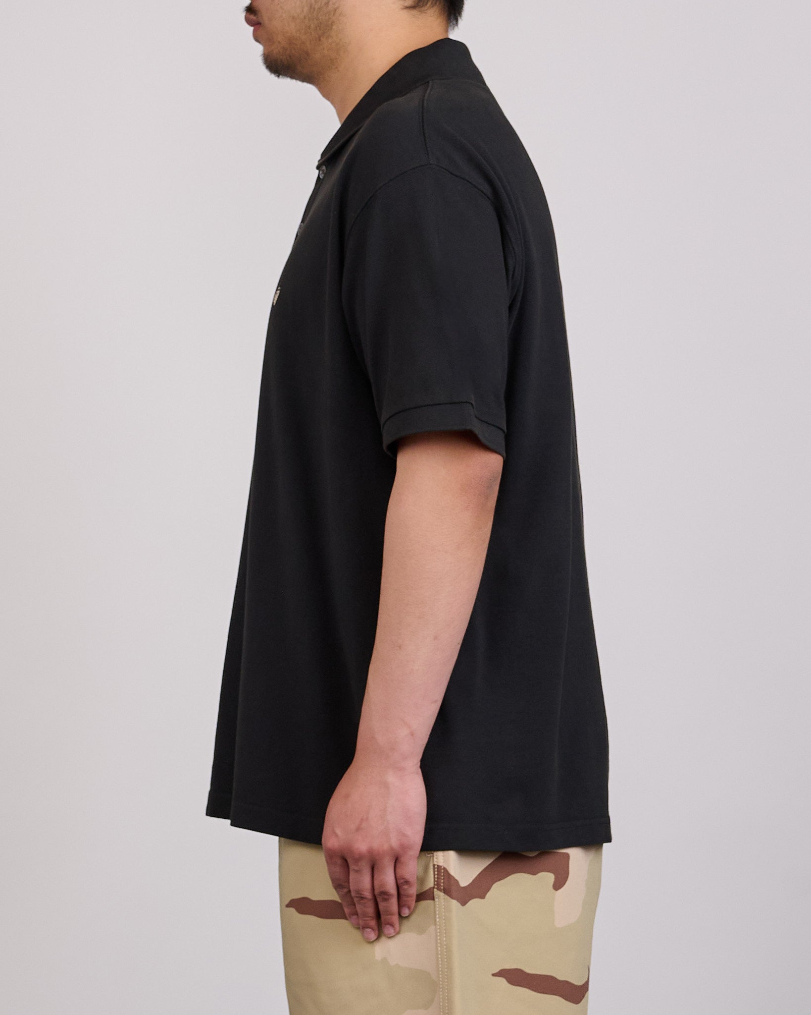 Stussy Classic Pique Polo Shirt Black – LESS 17