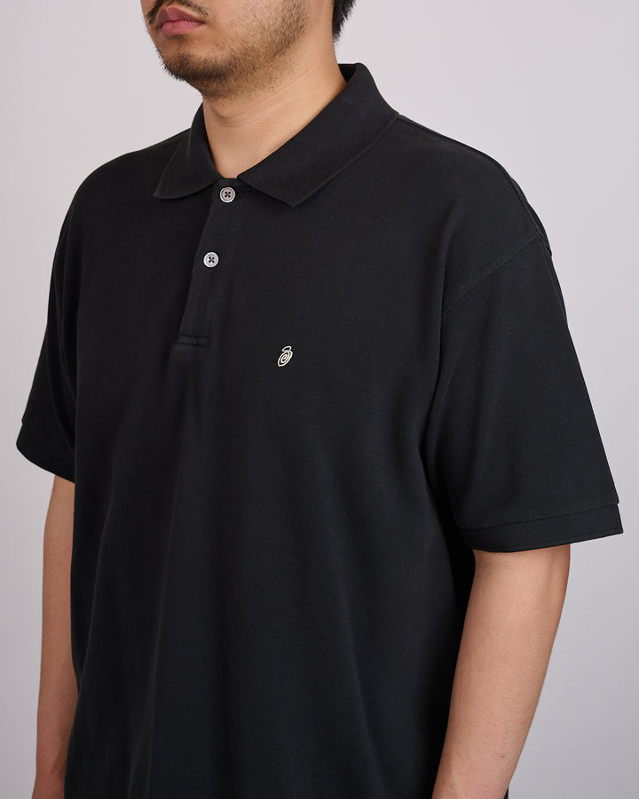 Stussy Classic Pique Polo Shirt Black