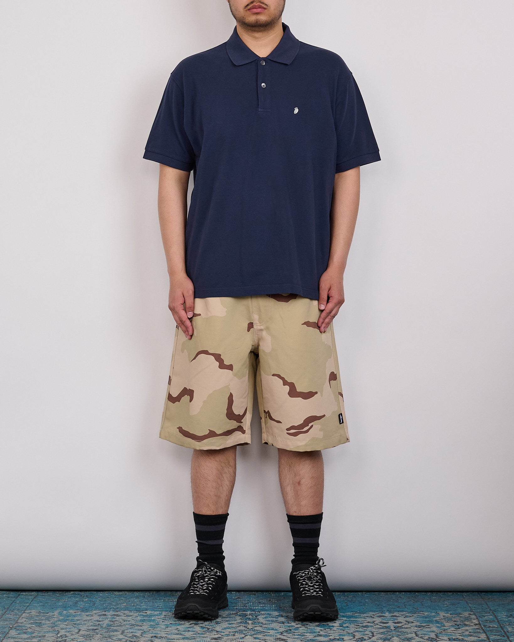 Stussy Classic Pique Polo Shirt Navy – LESS 17