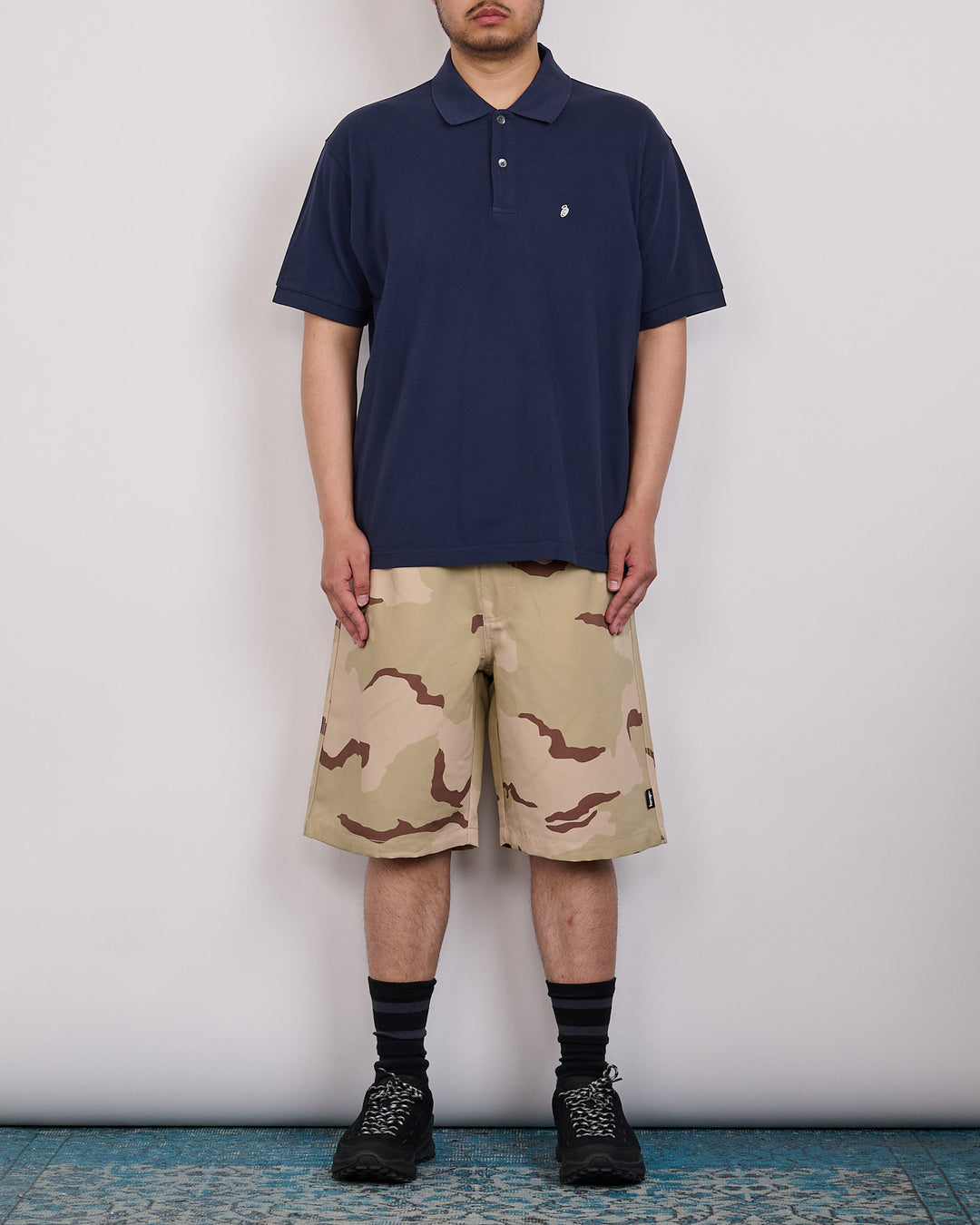 Stussy Classic Pique Polo Shirt Navy
