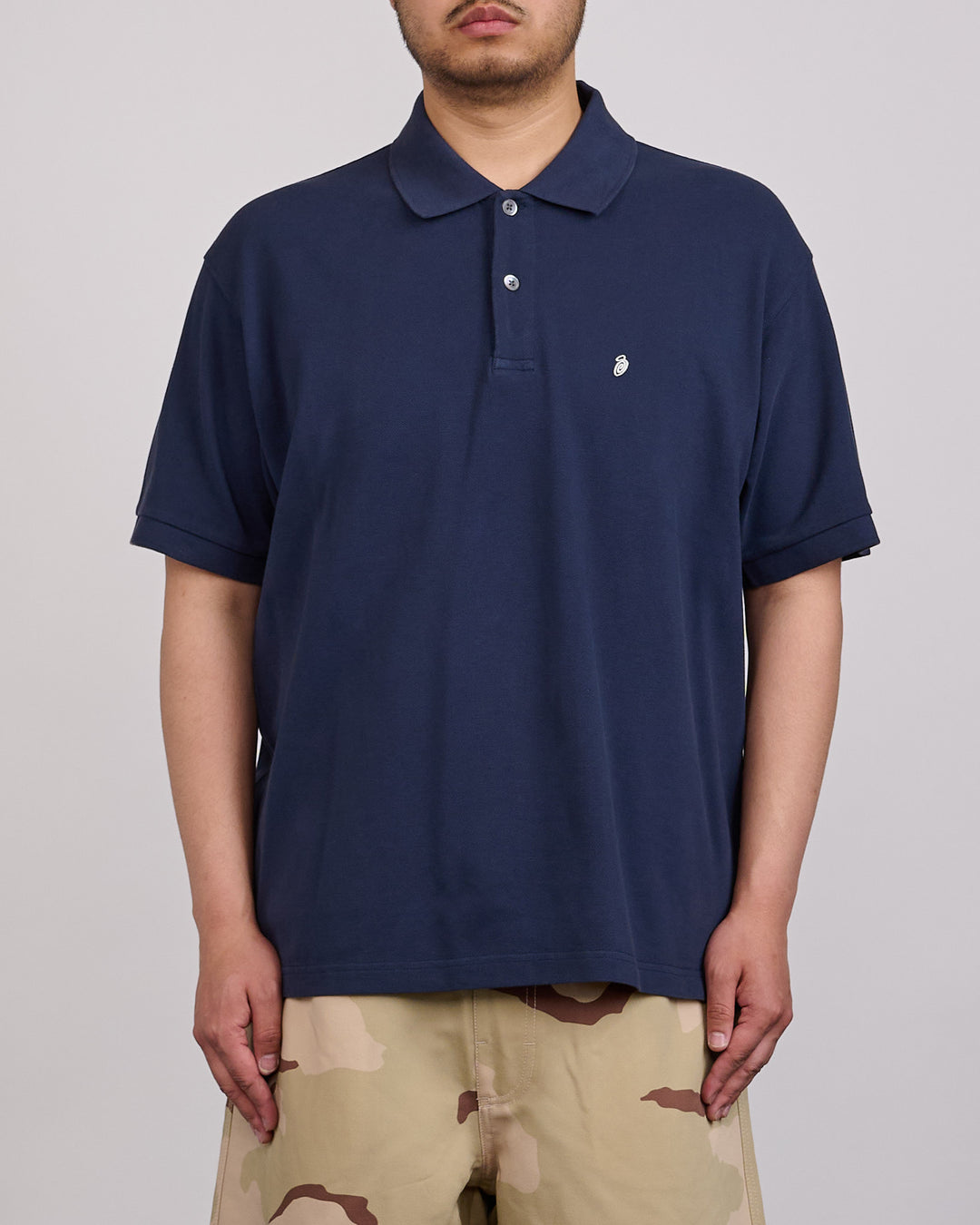 Stussy Classic Pique Polo Shirt Navy
