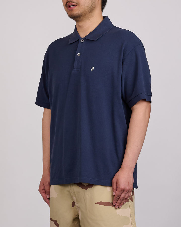Stussy Classic Pique Polo Shirt Navy