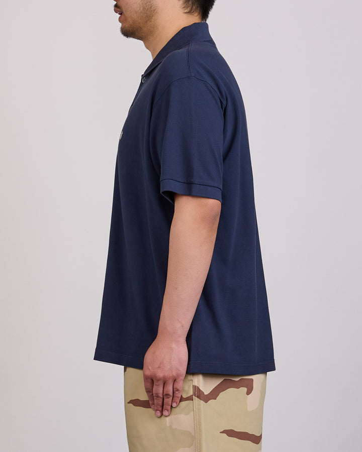 Stussy Classic Pique Polo Shirt Navy