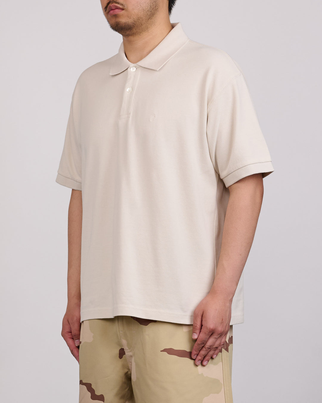 Stussy Classic Pique Polo Shirt Off White