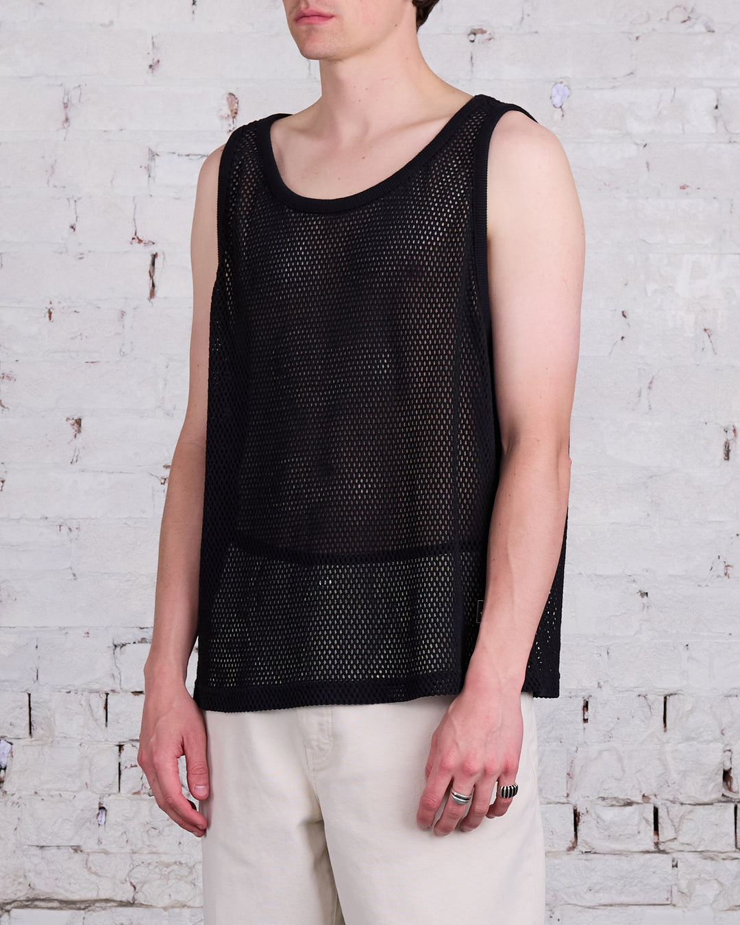 Stussy Cotton Big Mesh Tank Black