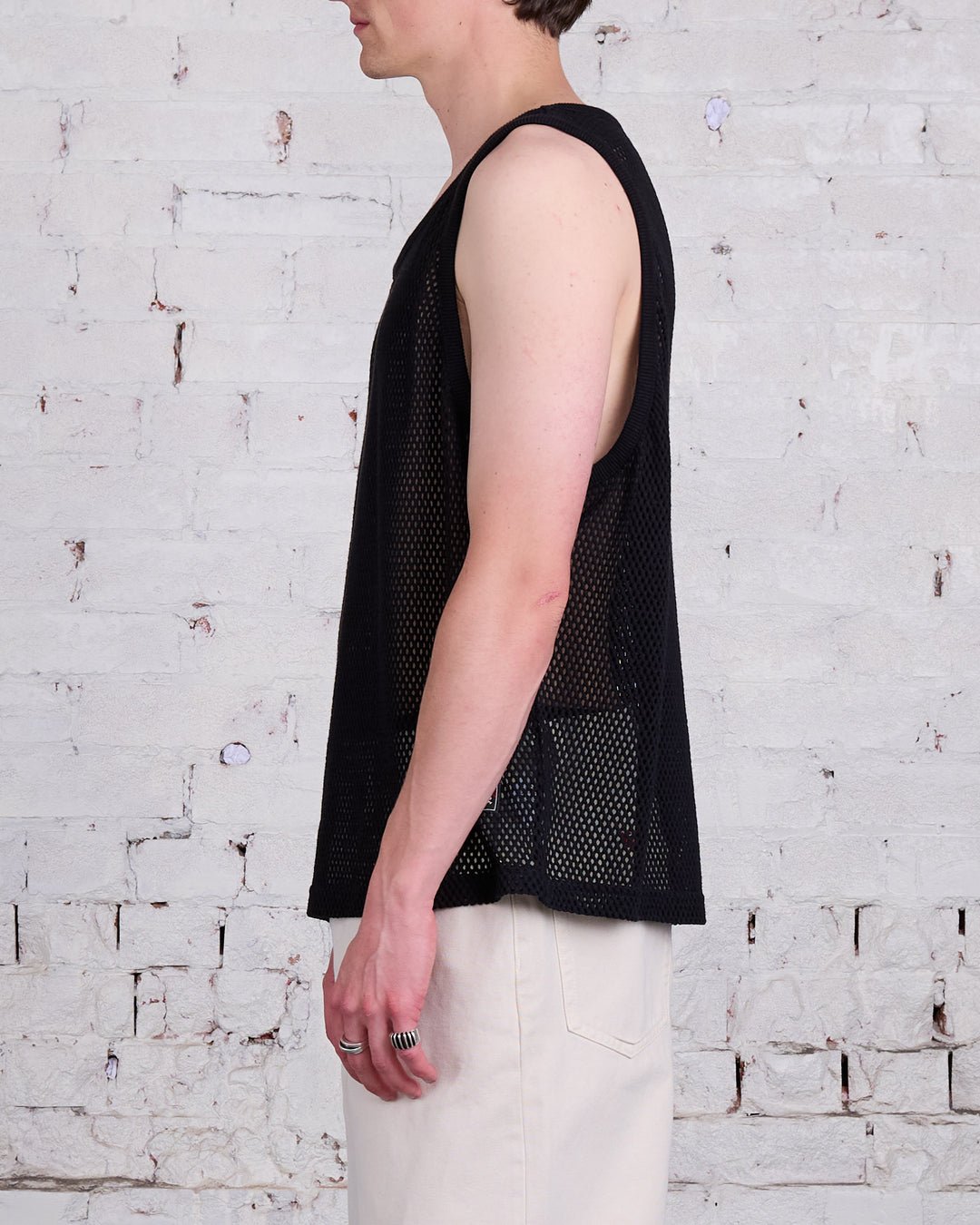 Stussy Cotton Big Mesh Tank Black