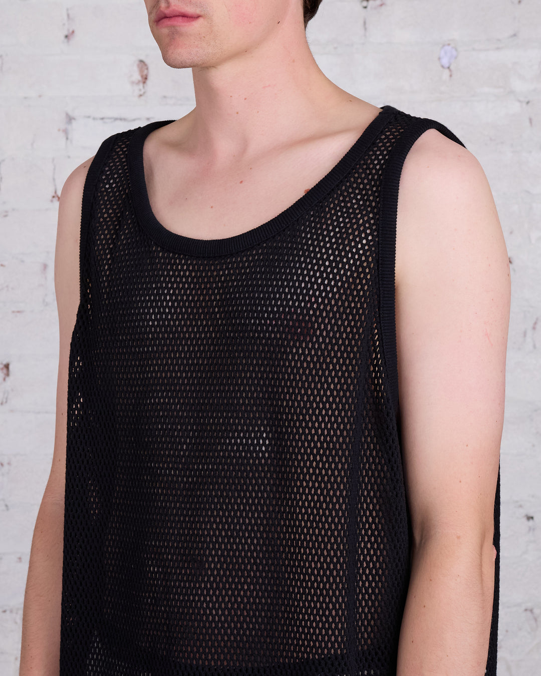 Stussy Cotton Big Mesh Tank Black