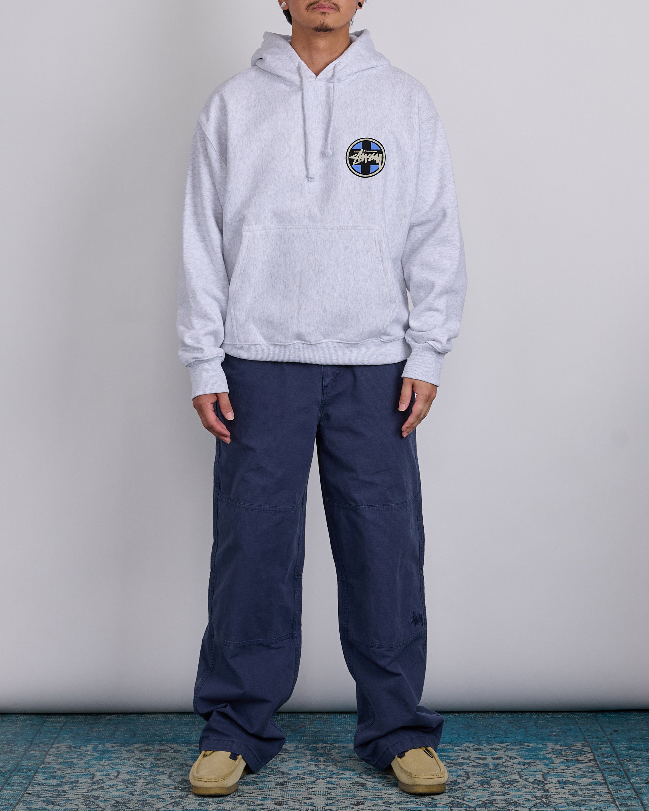 Stussy Cross Dot Hoodie Ash Heather – LESS 17