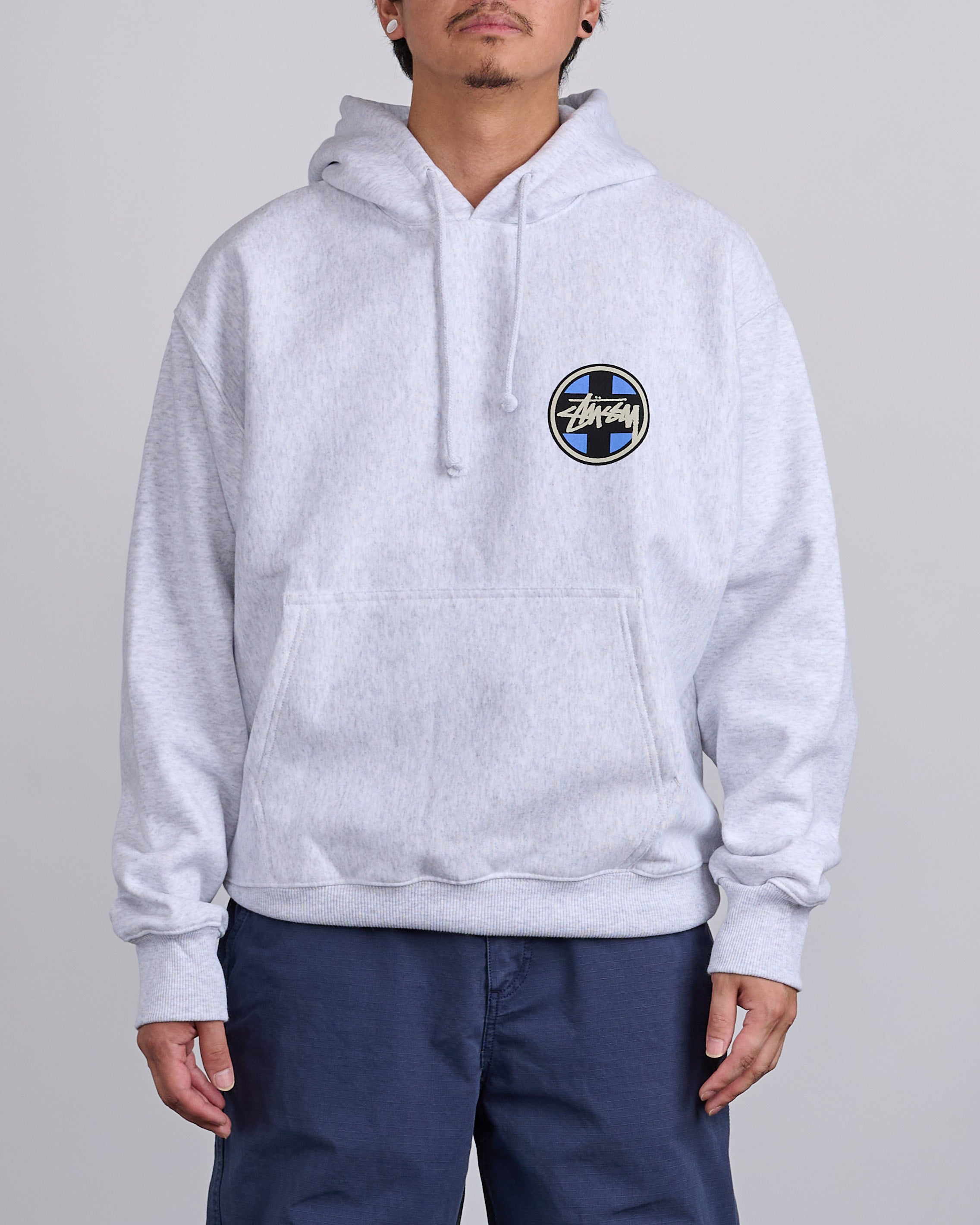 Stussy Cross Dot Hoodie Ash Heather – LESS 17