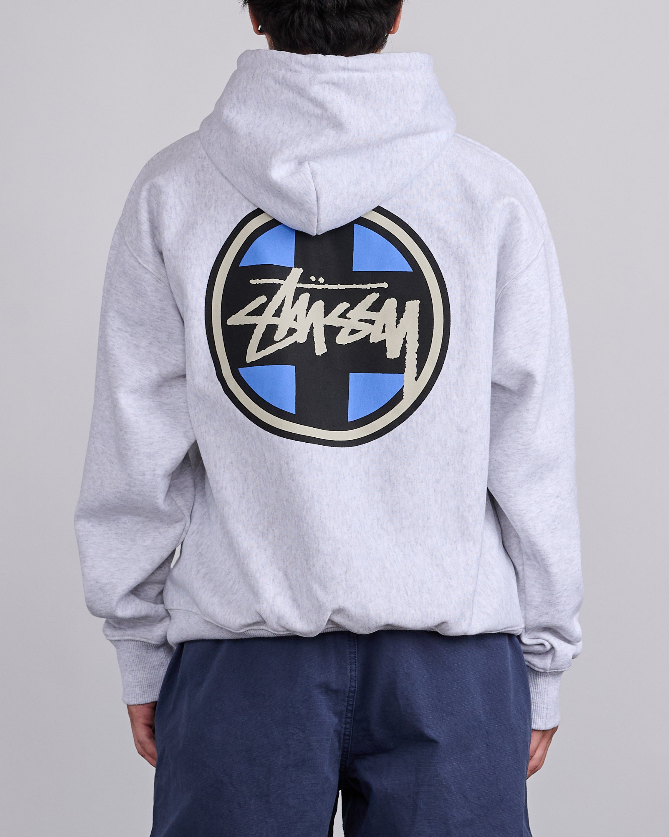 Stussy Cross Dot Hoodie Ash Heather – LESS 17