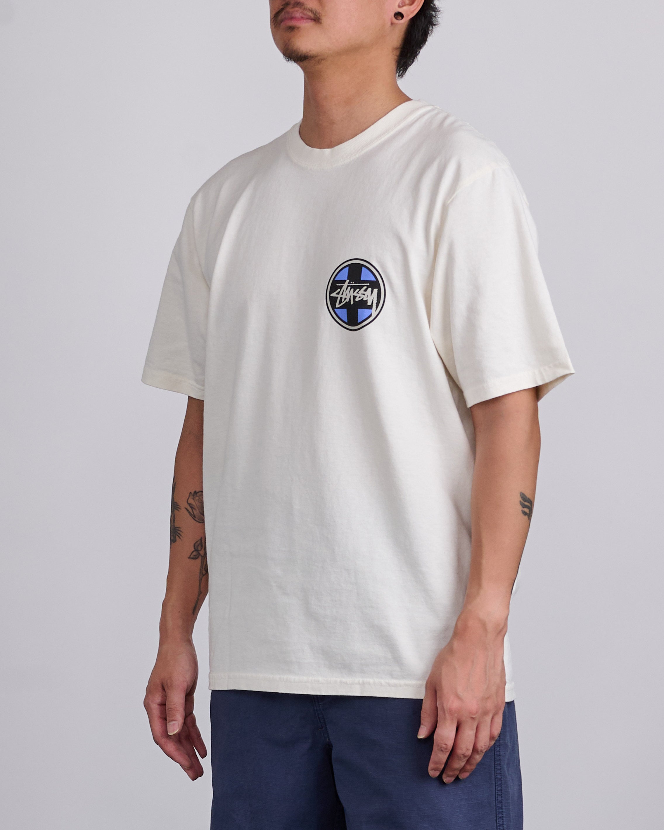 Stussy Cross Dot Pigment Dyed T-Shirt Natural – LESS 17