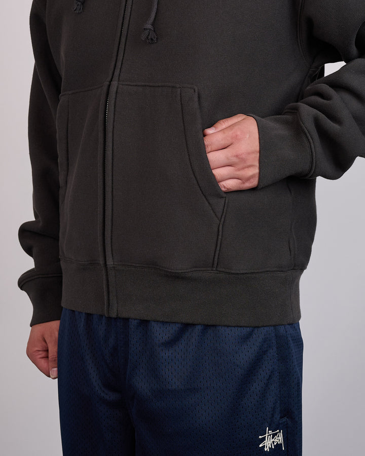 Stussy Cursive Applique Zip Hoodie Black