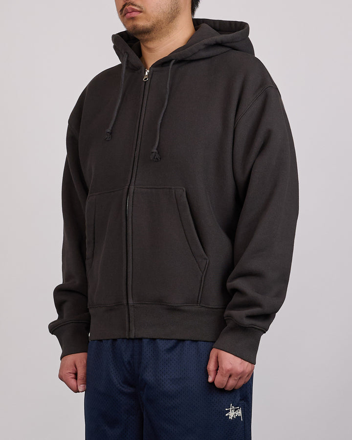 Stussy Cursive Applique Zip Hoodie Black