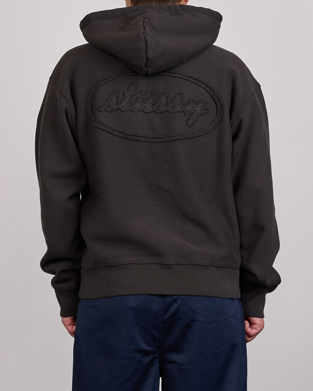 Stussy Cursive Applique Zip Hoodie Black