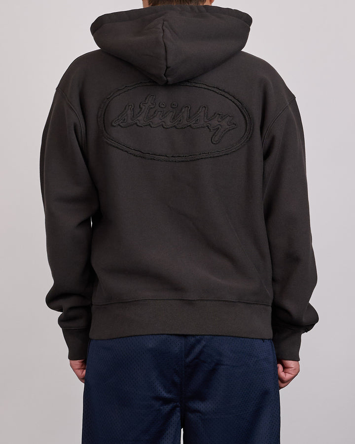 Stussy Cursive Applique Zip Hoodie Black