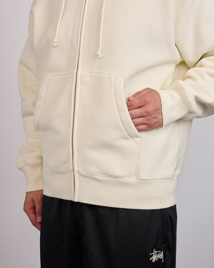 Stussy Cursive Applique Zip Hoodie Natural