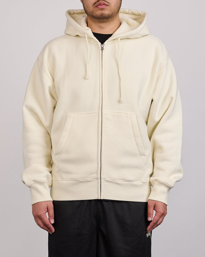 Stussy Cursive Applique Zip Hoodie Natural