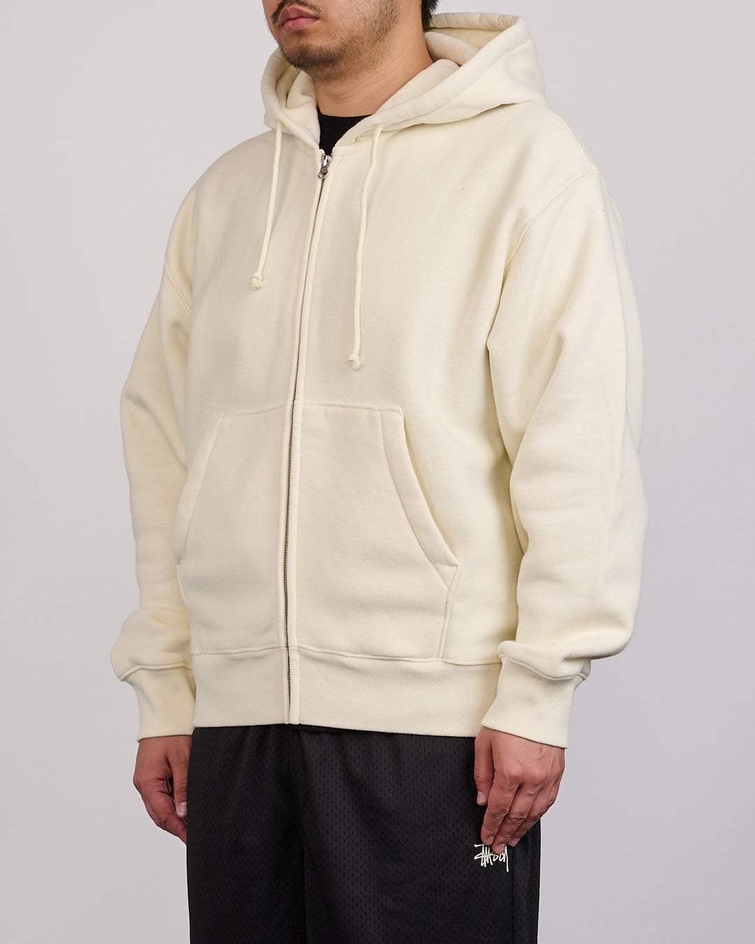 Stussy Cursive Applique Zip Hoodie Natural