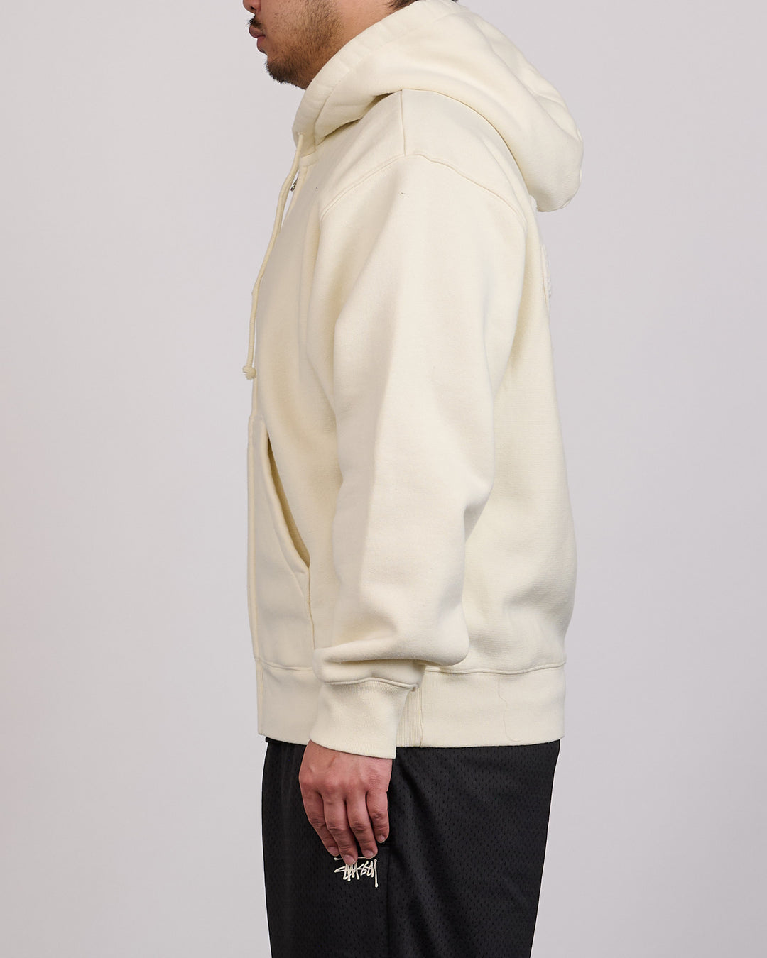 Stussy Cursive Applique Zip Hoodie Natural