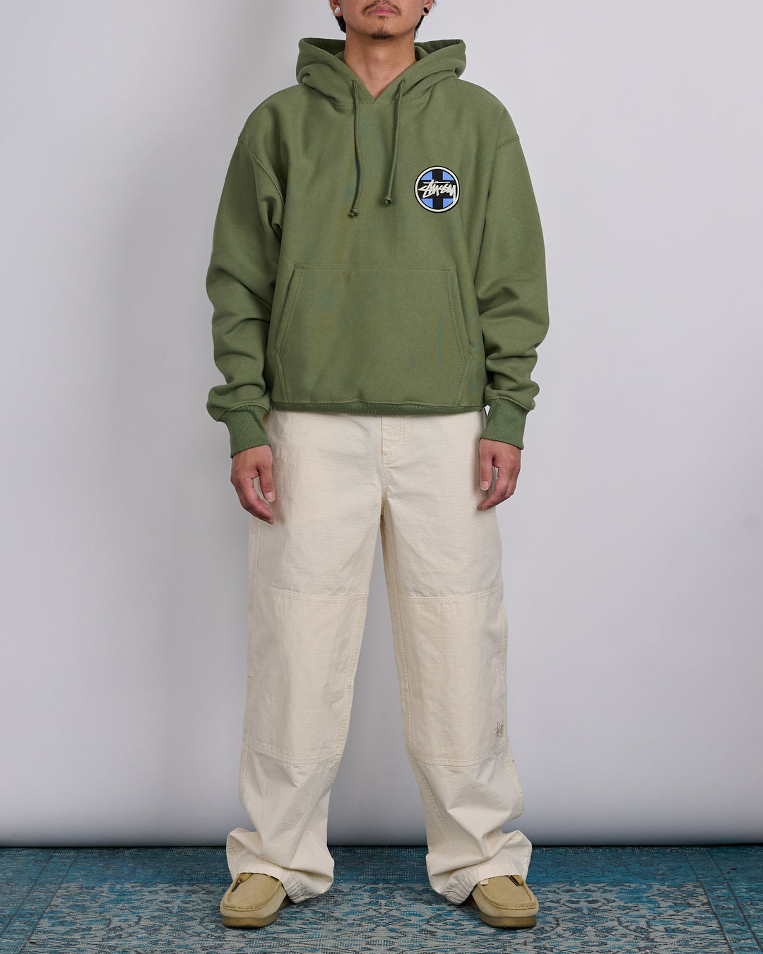 Stussy Mens Stussy Cargo Fleece Hoody Stussy Cross Dot Hoodie