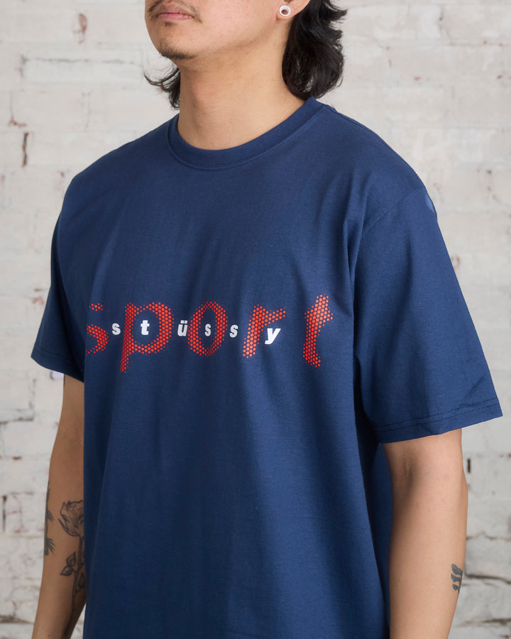 Stussy Dot Sport T-Shirt Navy