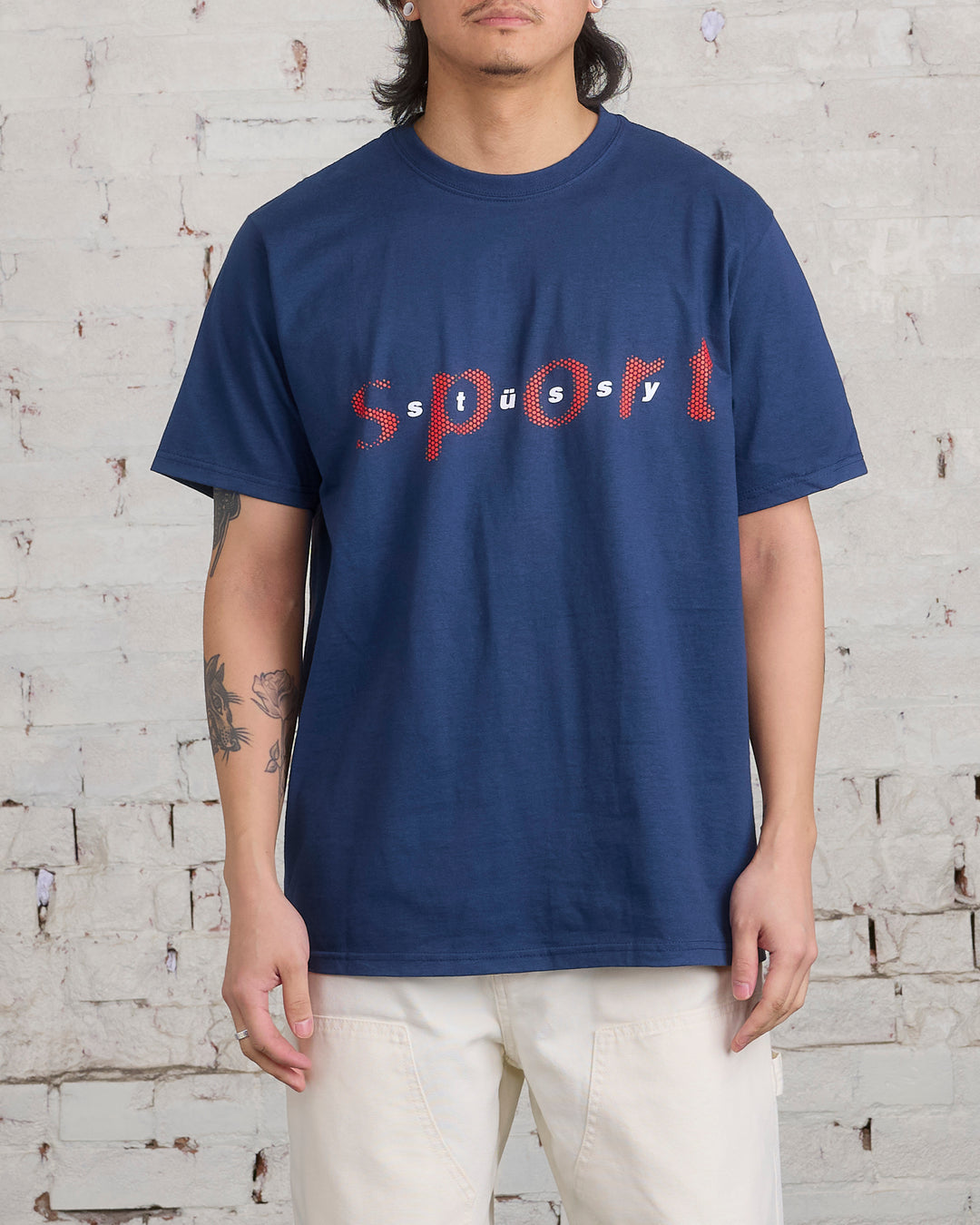 Stussy Dot Sport T-Shirt Navy