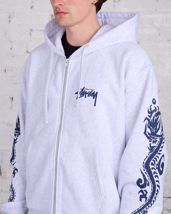 Stussy Dragons Zip Hood Ash Heather