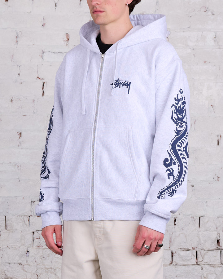 Stussy Dragons Zip Hood Ash Heather