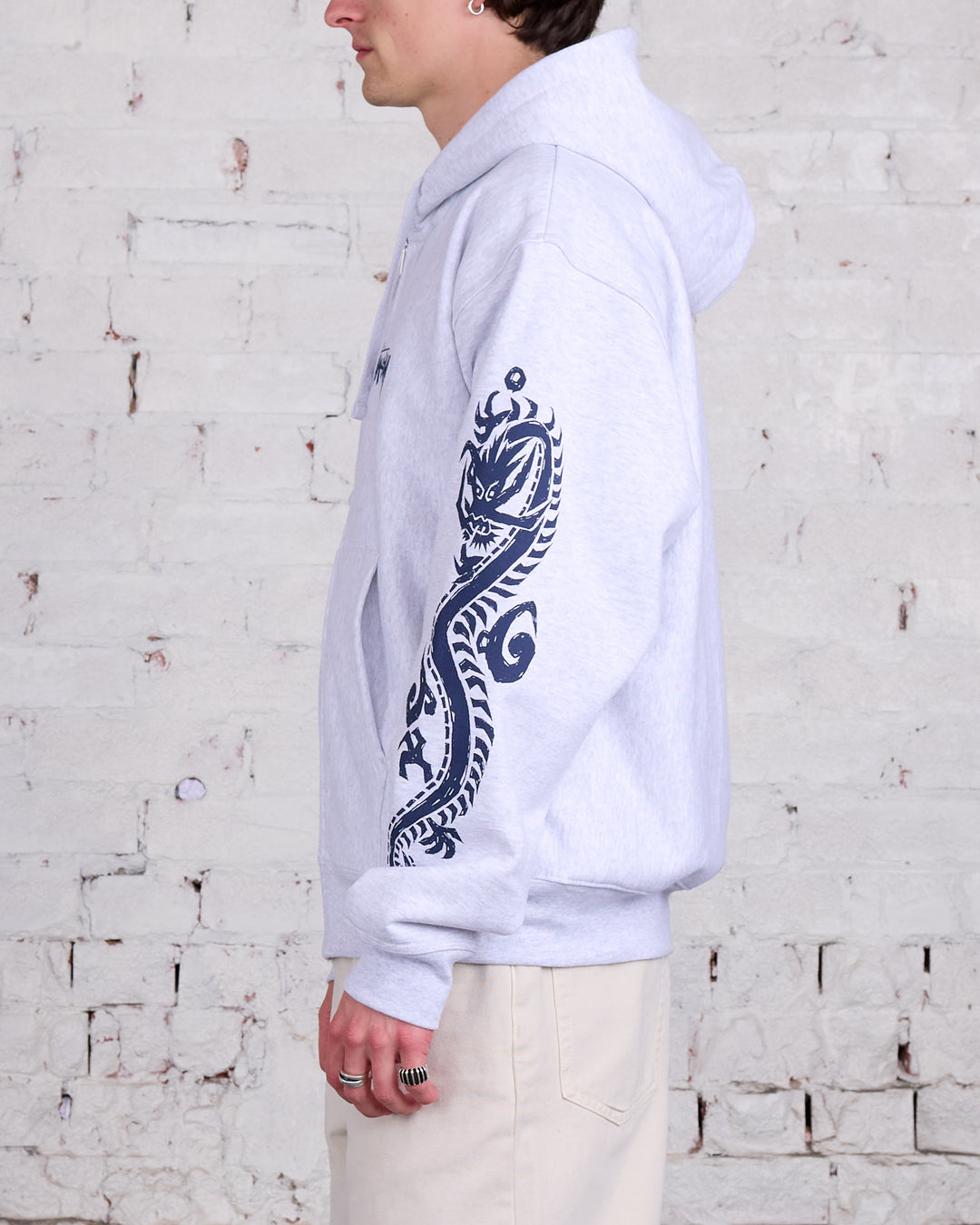 Stussy Dragons Zip Hood Ash Heather