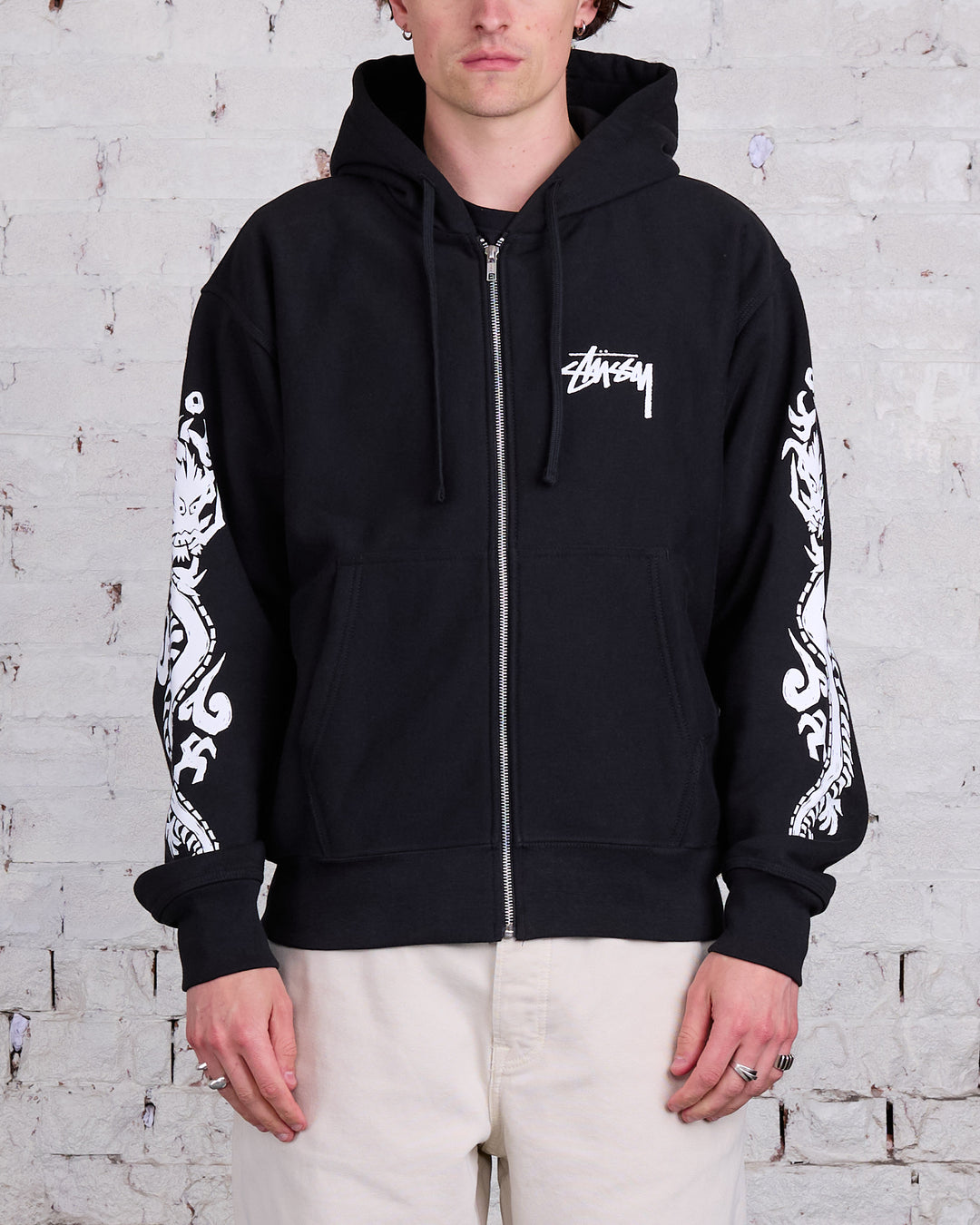 Stussy Dragons Zip Hood Black