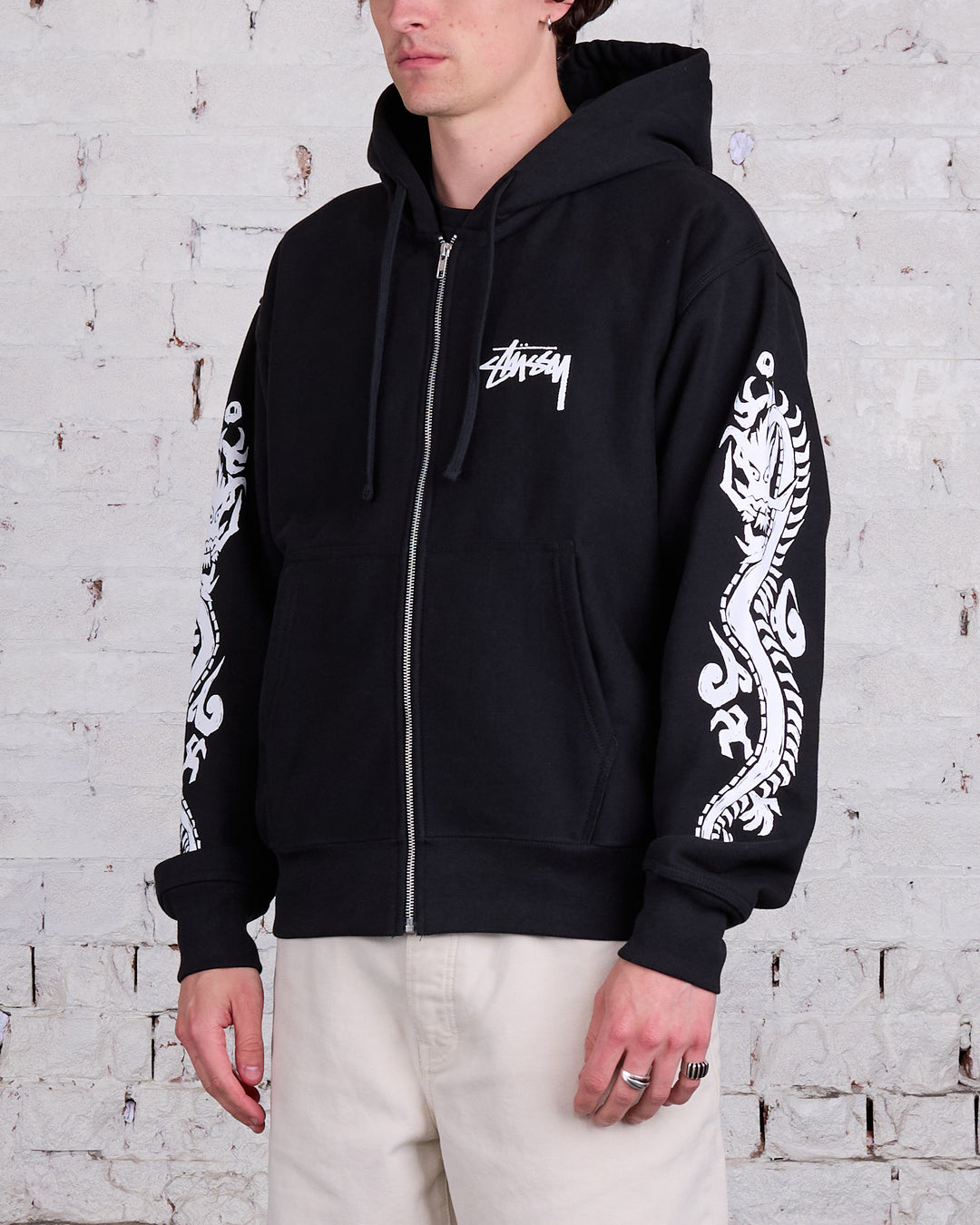 Stussy Dragons Zip Hood Black