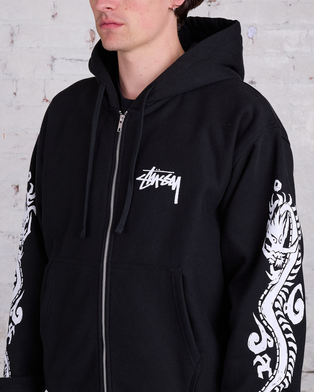 Stussy Dragons Zip Hood Black