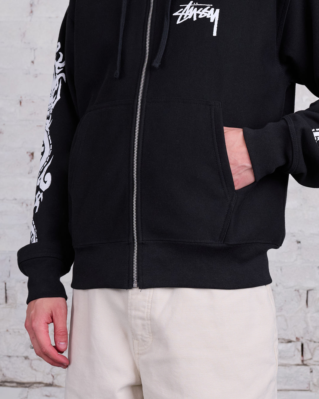 Stussy Dragons Zip Hood Black