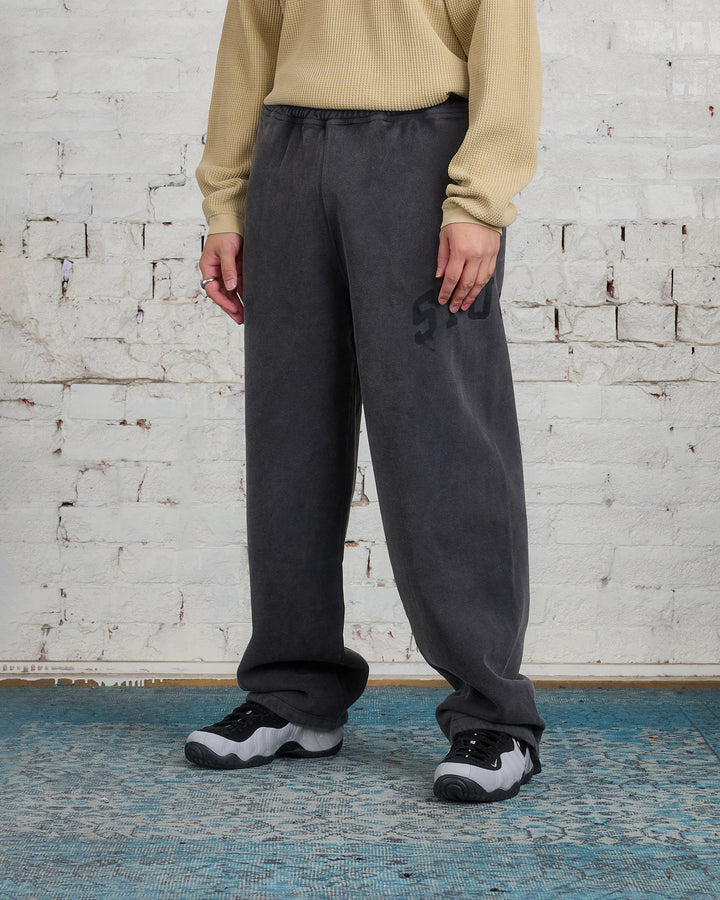 Stussy Faded Graphic Fleece Pant Washed Black