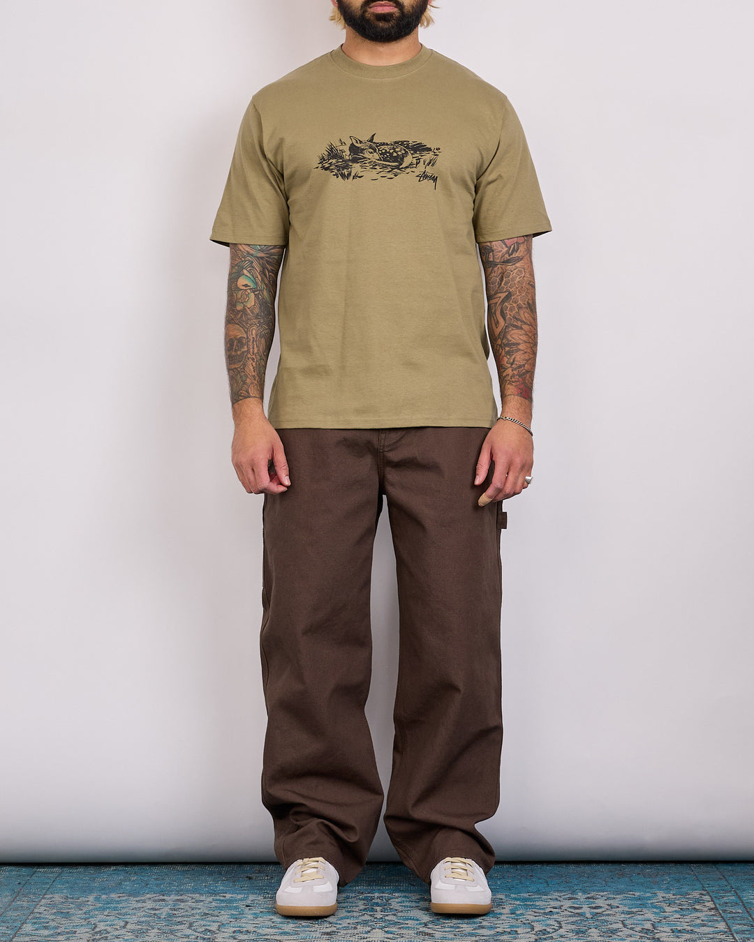 Stussy Fawn T-Shirt Army