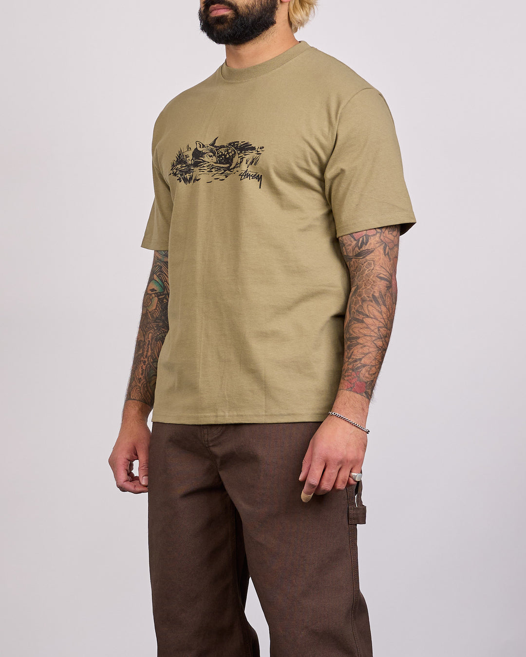 Stussy Fawn T-Shirt Army