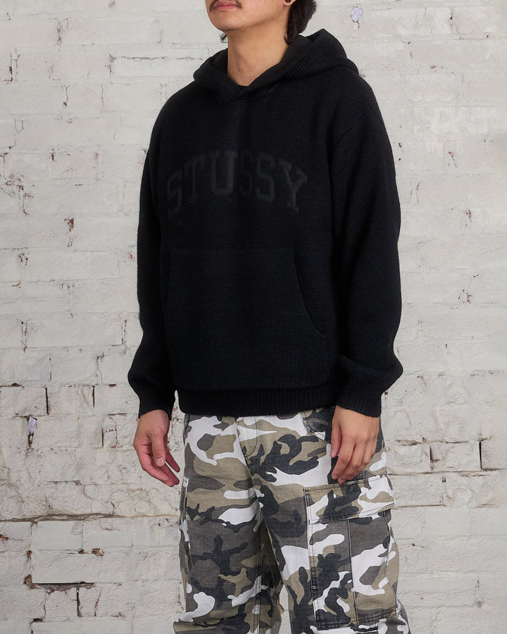 Stussy Felt Patch Knit Hoodie Black