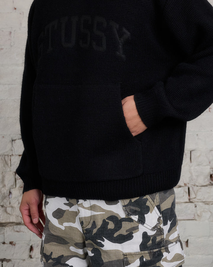 Stussy Felt Patch Knit Hoodie Black