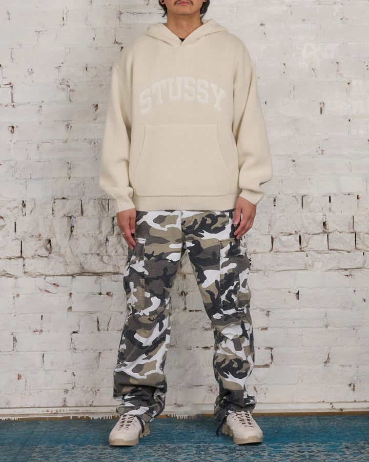 Stussy Felt Patch Knit Hoodie Natural