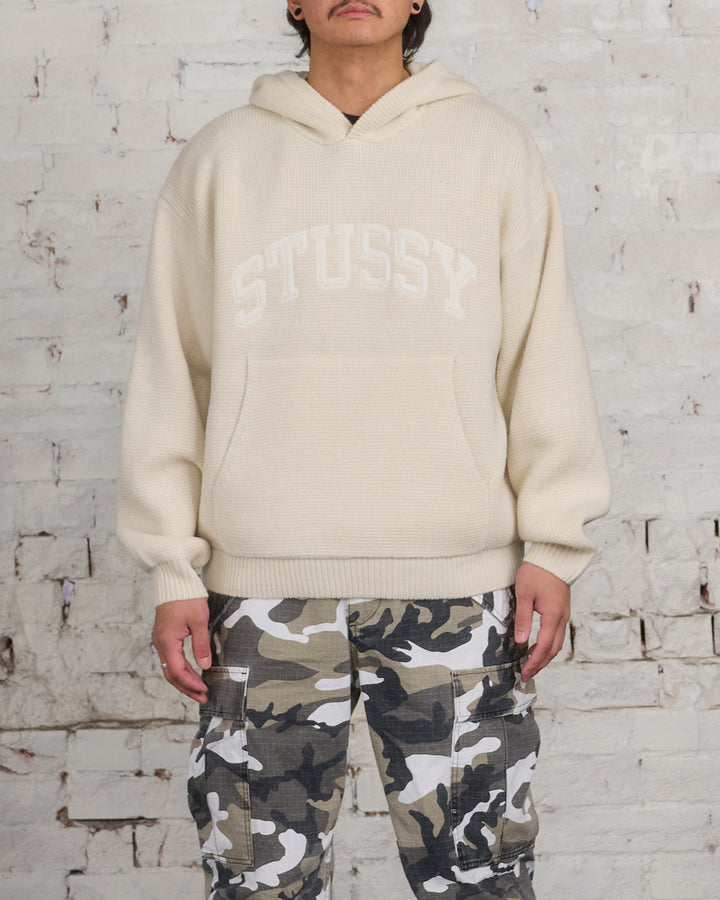 Stussy Felt Patch Knit Hoodie Natural