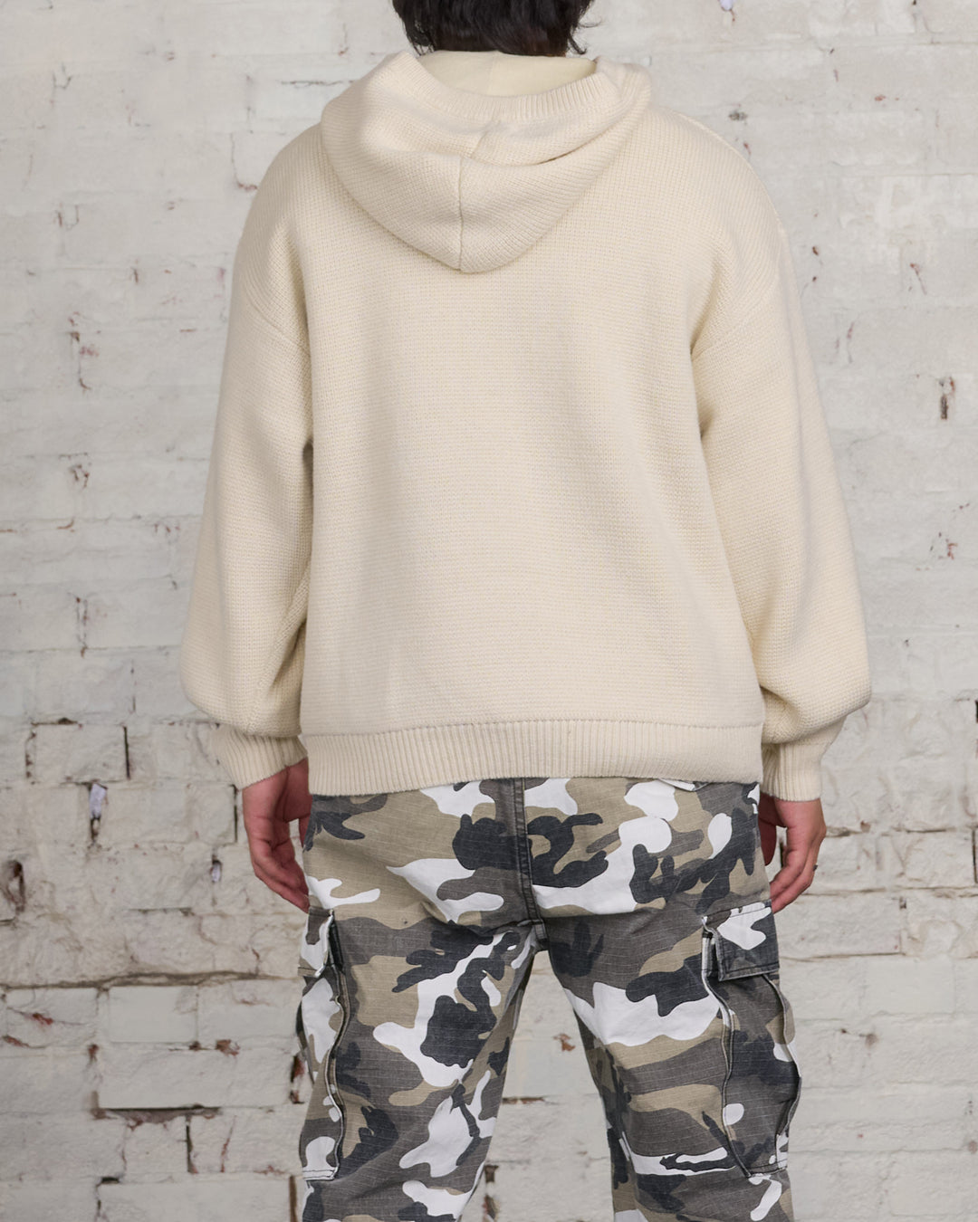 Stussy Felt Patch Knit Hoodie Natural