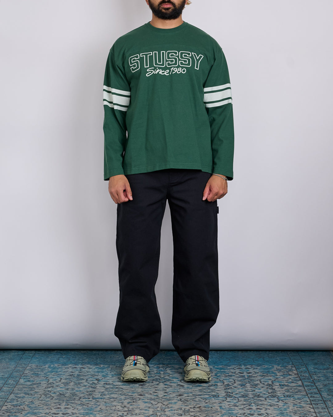 Stussy Football Crewneck Green