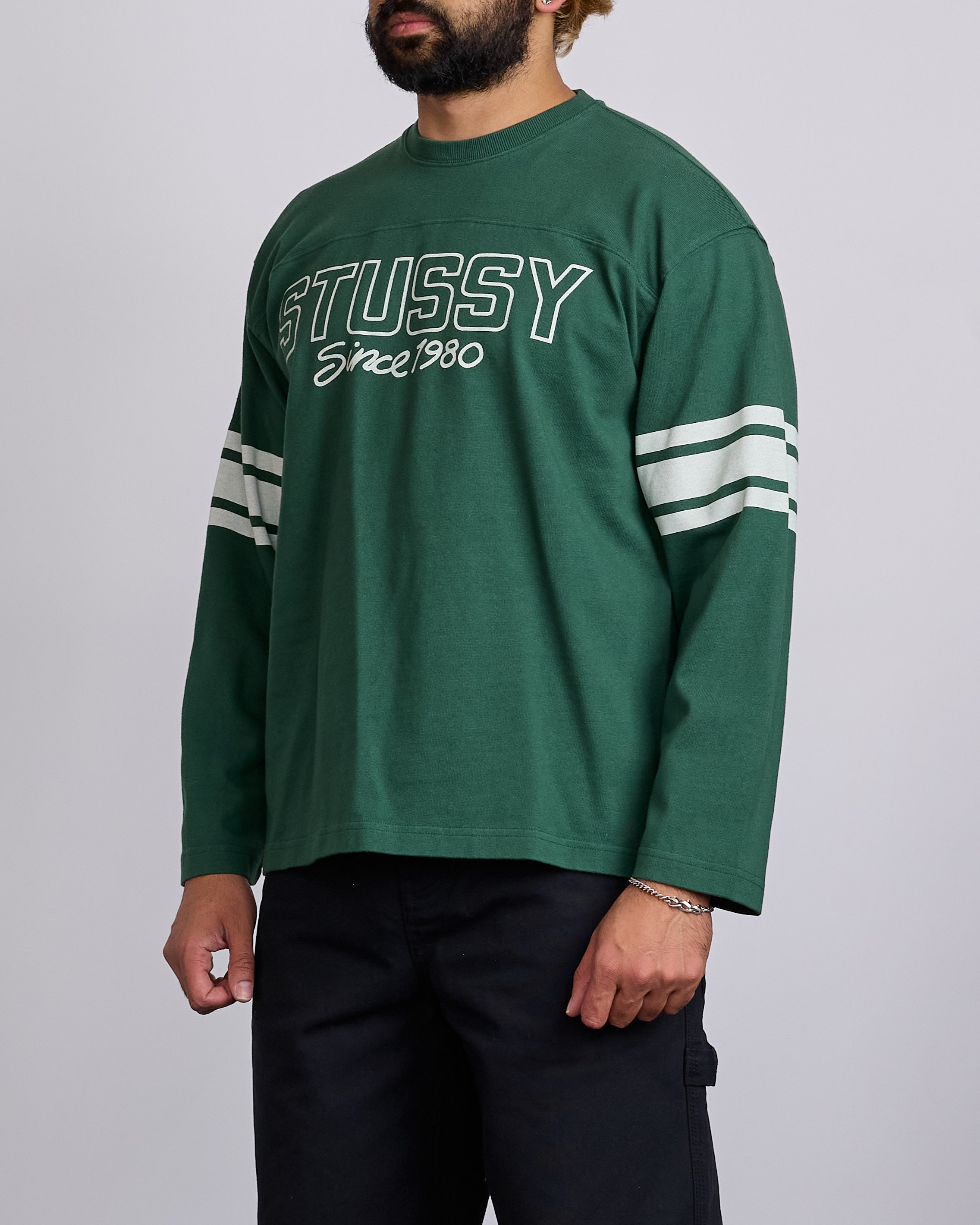 Stussy Football Crewneck Green – LESS 17