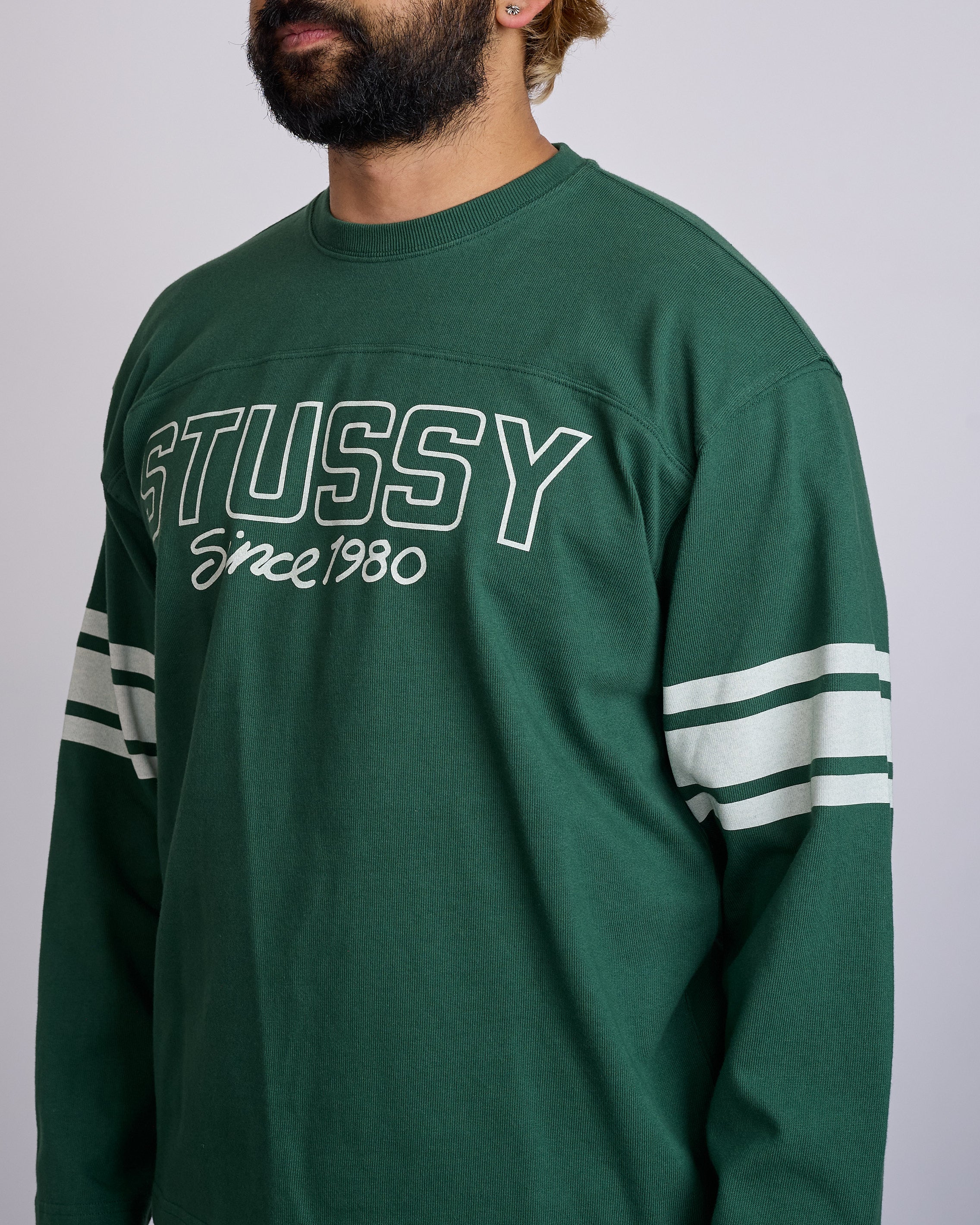 Stussy Football Crewneck Green – LESS 17