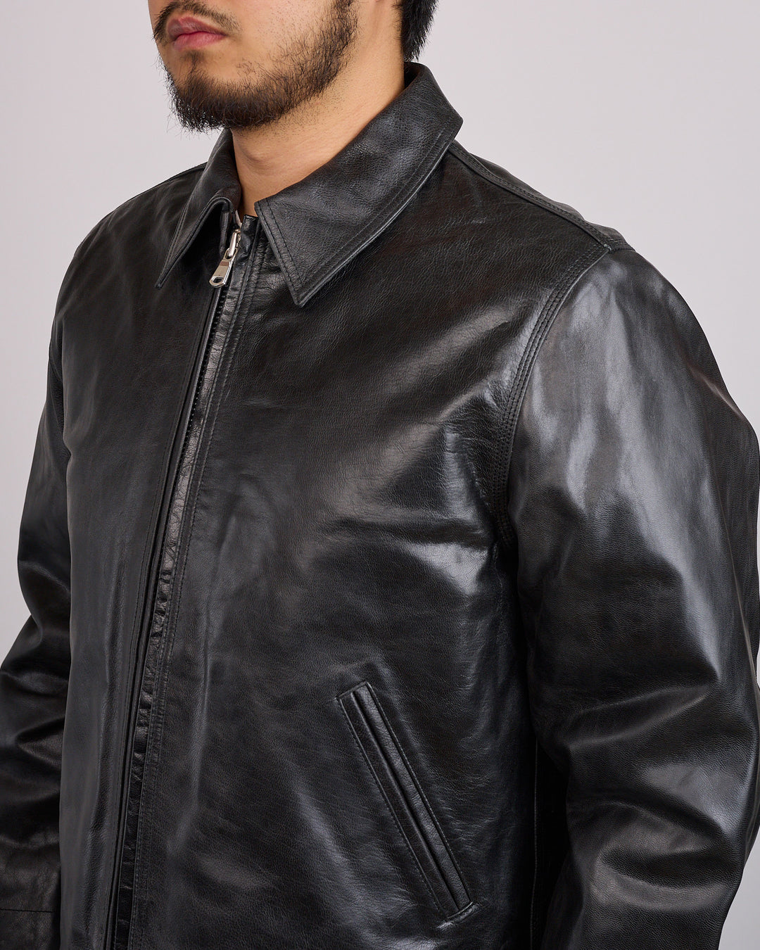Stussy Garage Jacket Leather Black